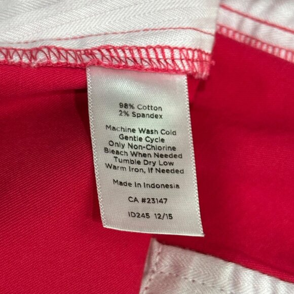 Talbots Chelsea Womens Mid Rise Straight Leg Cropped Pants SZ 10 Magenta - Picture 3 of 10